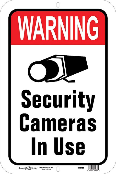 Warning Security Cameras In Use Aluminum Sign 843489 12 X 18