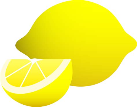 Whole Lemon With Wedge Free Clip Art