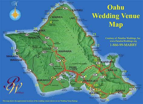 Oahu Hawaii Oahu Wedding Venue Map Oahu Hawaii