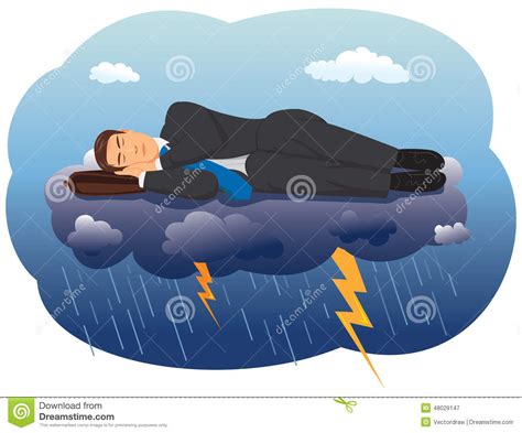 Sleeping On A Cloud Stock Vector Illustration Of Manager 48029147