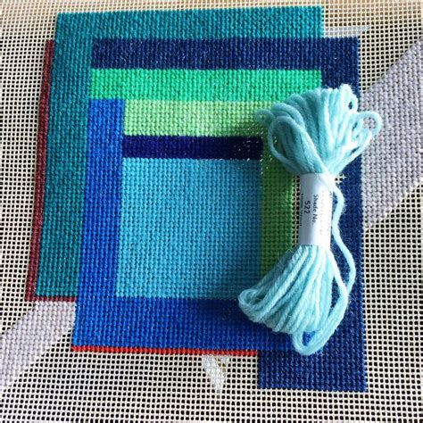 Modern Needlepoint Kit With Hand Painted Canvas By Stitchkits Crafts