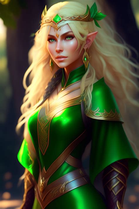 Lexica A Blonde Elf Wearing A Green Tunic Made By Stanley Artgerm