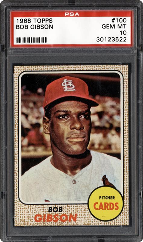 Free topps football card price guide with psa, bgs & ungraded prices. 1968 Topps 100 Bob Gibson - Baseball Cards