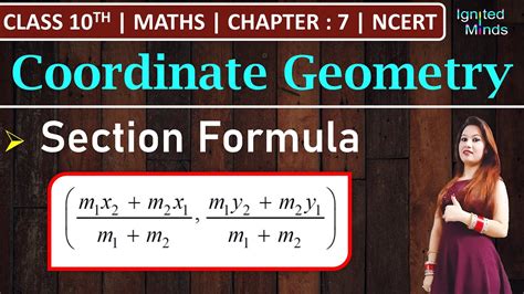 Class 10th Maths Section Formula Chapter 7 Coordinate Geometry