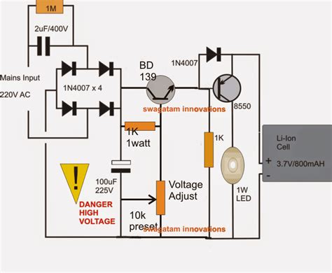 The potentiometer shown in the schematic diagram is used to adjust the gain of the list componet of disco lamp circuit. 10 Automatic Emergency Light Circuits | Homemade Circuit ...