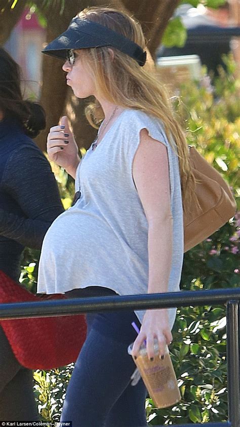 Any Day Now Heavily Pregnant Isla Fisher Looks Ready To Pop As She