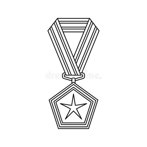 Coloring Page With Medal For Kids Stock Vector Illustration Of Clip