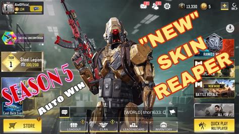 New Skin Reaper Auto Win Gameplay Call Of Duty Mobile Youtube