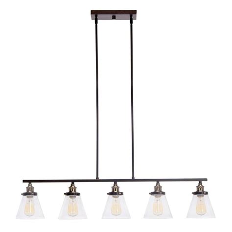 Globe Electric Jackson 5 Light Oil Rubbed Bronze And Antique Brass