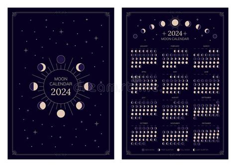 Moon Lunar Calendar 2024 Stock Illustrations 210 Moon Lunar Calendar