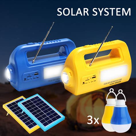 9v 3w Solar Panel Lighting Kit Solar Home Dc System Kit Usb Solar Charger With 2w Bulbs