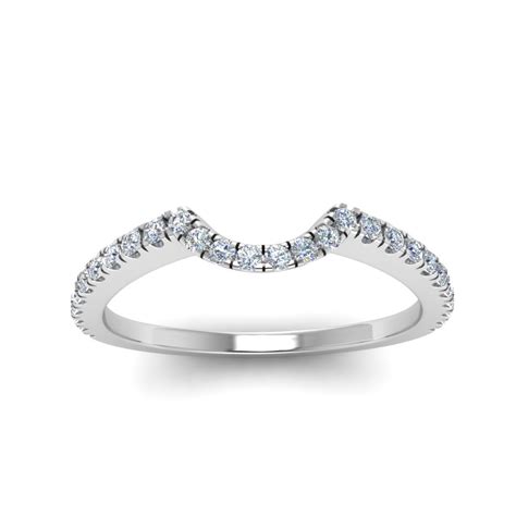Curved Diamond Womens Wedding Band In 14k White Gold Fascinating Diamonds