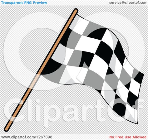 Clipart Of A Checkered Racing Flag 4 Royalty Free Vector Illustration