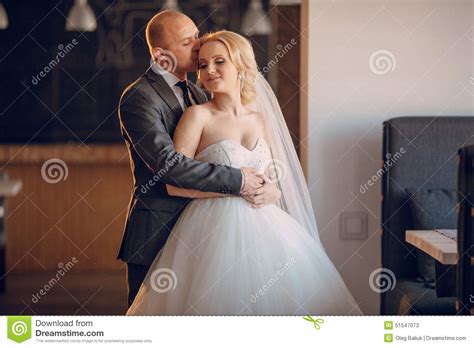 Blonde Bride With Her Groom Stock Image Image Of Beauty Fashion