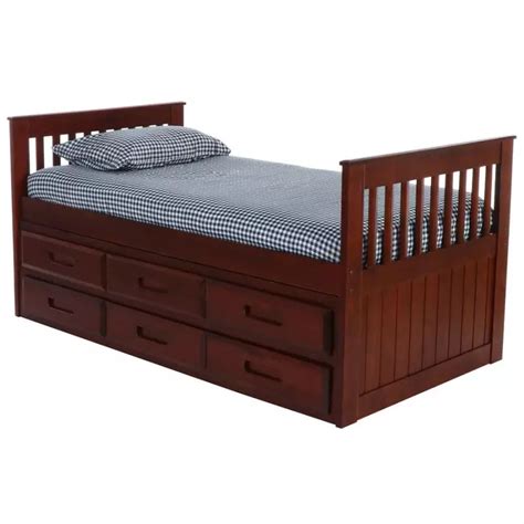 American Furniture Classics Model Solid Pine Mission Twin Rake Bed With