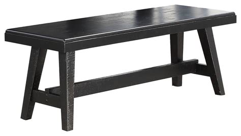 Rubber Wood Dining Benchblack Rustic Dining Benches By Simple