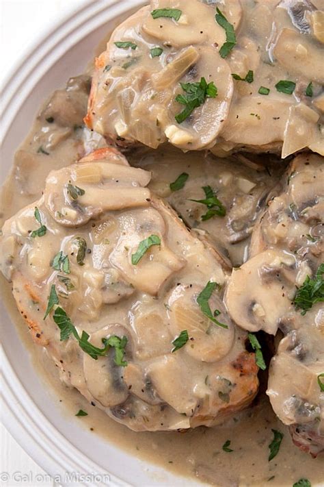 The creamy thickness combined with natural pork flavor creates a you don't have to spend hours in the kitchen to prepare pork chops with cream of mushroom soup. Pork Chops with Creamy Mushroom Sauce - Gal on a Mission