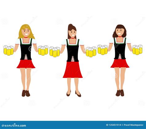 girls with beer at the oktoberfest stock vector illustration of germany bavaria 125451514