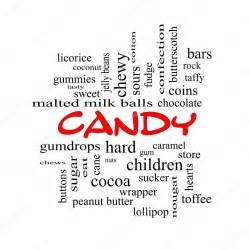 Candy Word Cloud Concept In Red Caps — Stock Photo © Mybaitshop 65012449