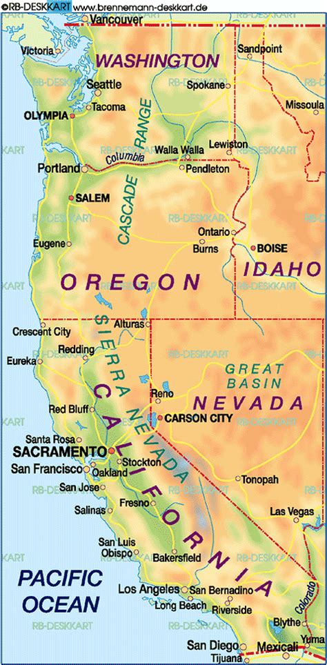 Pacific Coast Ranges Map