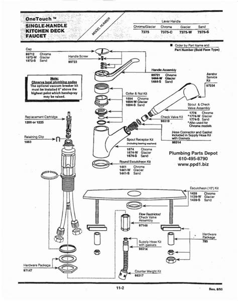A seal that can be made out of various materials and used to ensure that the faucet's joints are watertight. Moen 7600 Kitchen Faucet Repair Diagram - Homipet ...
