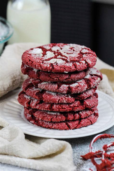 Red Velvet Crinkle Cookies Recipe From Scratch Chelsweets