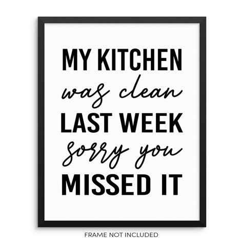 Funny Kitchen Quote Wall Decor Art Print Poster My Kitchen Etsy