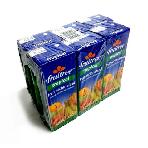 F&n fruit tree juice drink is packed with wholesome natural goodness of fruits. FruitTree Tropical 6x200ml Juice Boxes