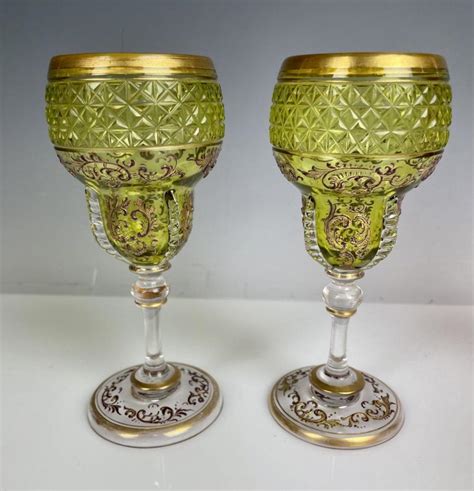 Bid Now A Pair Of Enamelled And Gilt Moser Wine Glasses December 4 0121 2 00 Pm Pst
