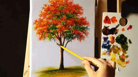 How To Paint A Tree With Acrylic Lesson 12 Acrylic Painting Trees