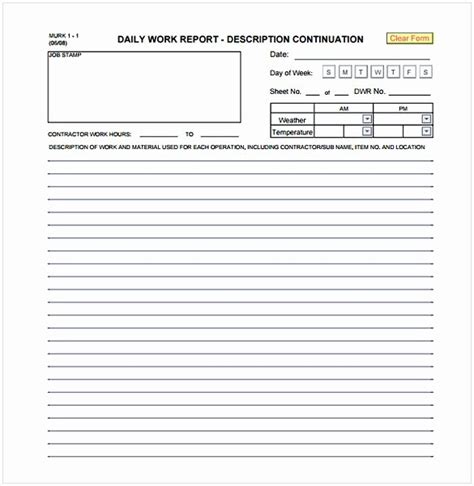 Daily Work Report Template 3 Professional Templates Report
