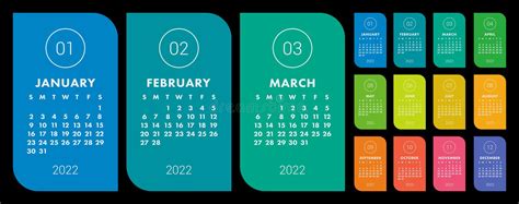 Calendar Infographics Set Design Templates Stock Vector Illustration