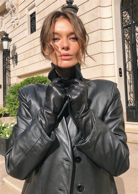 pinterest leather gloves outfit long leather coat leather coat