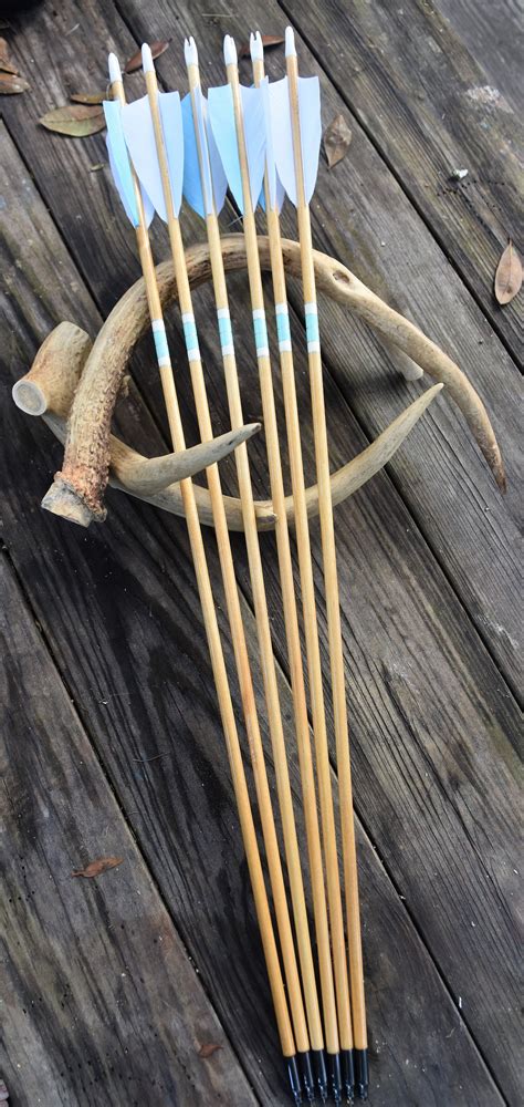 Archery Arrows Port Orford Cedar Arrows Teal And White Etsy
