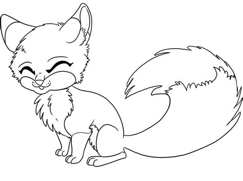 Cute Fox Smiling Coloring Pages Coloring Cool