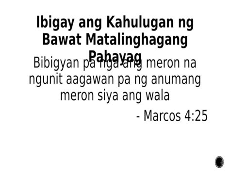 Filipino 9 Matalinghagang Pahayag Sa Parabula