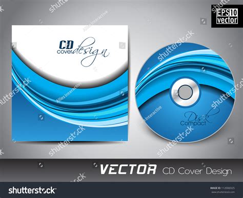 Abstract Cd Cover Design Blue Wave Stock Vector Royalty Free