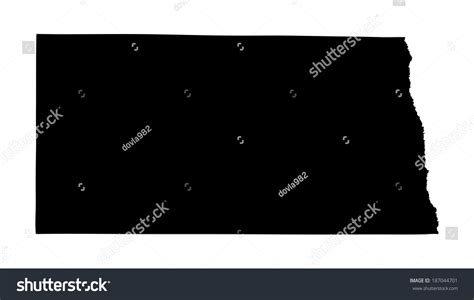 North Dakota Vector Map Silhouette Isolated Stock Vector Royalty Free