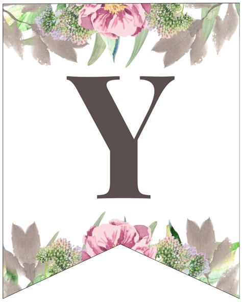 Free Printable Floral Alphabet Banner Letters Paper Trail Design