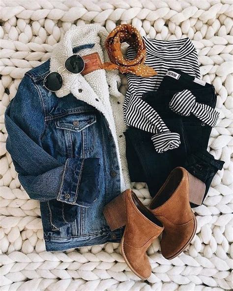 Fall Outfit Denim Jack Ankle Boots Inspo More On Fashionchick