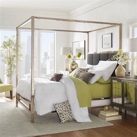 Beds & bed frames └ beds & mattresses └ home & garden furniture └ home & garden all categories antiques art automotive baby books business & industrial cameras & photo cell phones skip to page navigation. Solivita Champagne Gold Metal Canopy Bed with Vertical ...