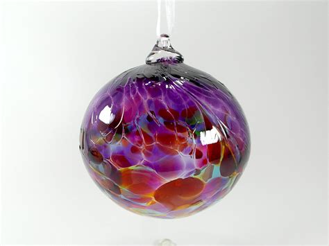 Violet Multicoloured Hand Blown Glass Ornament Art Glass