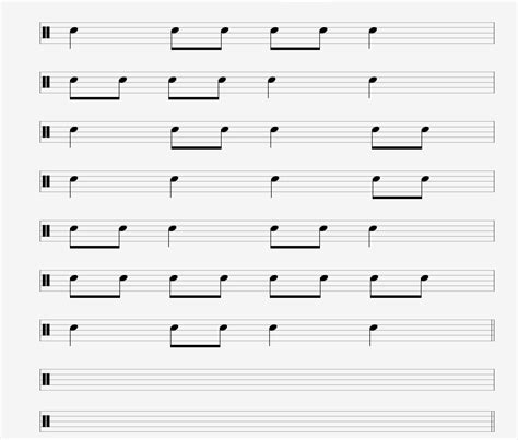 Easy Beginners Snare Drum Piece Sight Reading Exercise With Crotchets