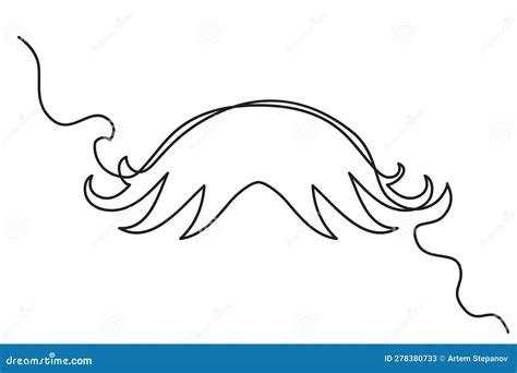 One Line Drawing Mustache Continuous Line Dad Whiskers Moustache