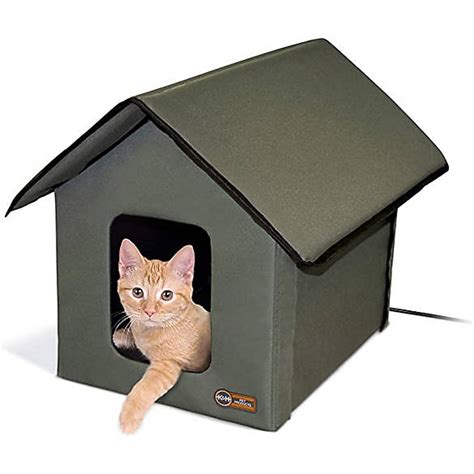 Kandh Manufacturing Outdoor Heated Cat House Cat Heated Beds Petsmart