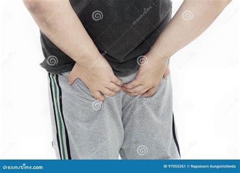 Man Has Diarrhea Holding Her Stock Image Image Of Bottom Etiquette