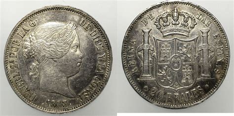 Spanien 20 Reales 1863 Isabella Ss Vzgl Ma Shops