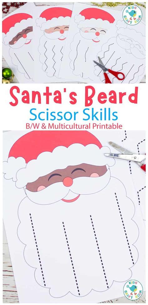 Santas Beard Christmas Scissor Skills Activity Kids Craft Room