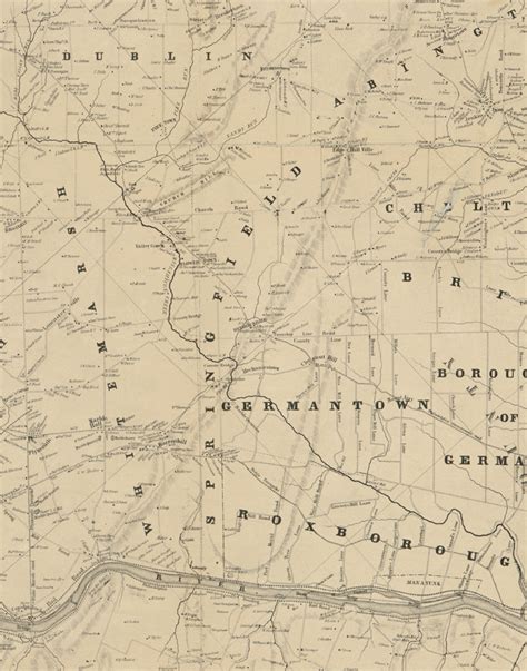 Springfield Township Pennsylvania 1849 Old Town Map Custom Print