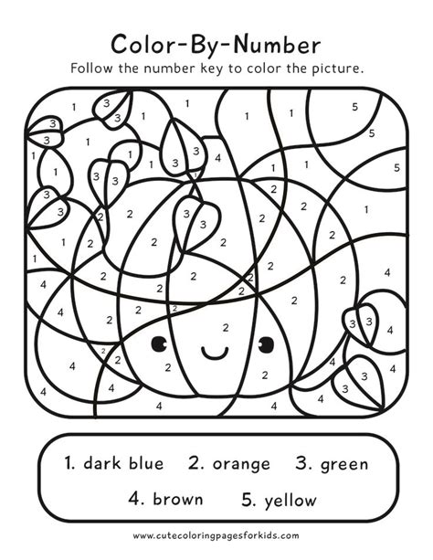 Free Printable Color By Number Coloring Sheets For Kids